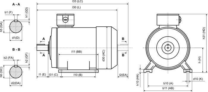 Чертеж взрывозащищенного электродвигателя