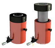 Домкрат гидравлический грузовой с фиксирующей гайкой ДГА150П150Г