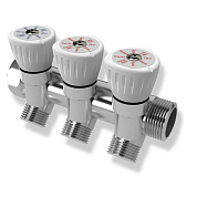 Коллектор  с регулировочными вентилями 3/4"x1/2", 3 выхода