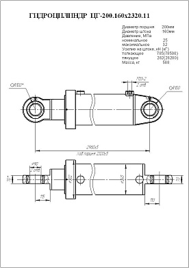 Гидроцилиндр ЦГ-200.160х2320.11