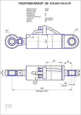 Гидроцилиндр ЦГ-125.60х710.11-01