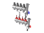 Коллектор в сборе с расходомерами 1" ВР-3/4" НР, 12 выходов