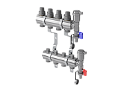 Коллектор в сборе универсальный 1" ВР-3/4" НР, 8 выходов
