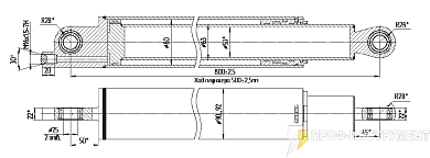 Гидроцилиндр плунжерный МСР 63х500-3.11