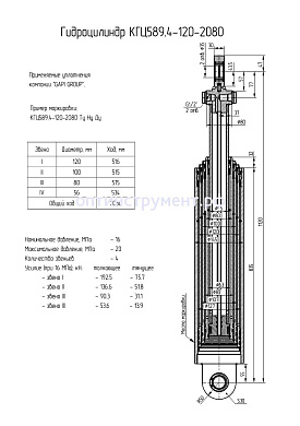Гидроцилиндр КГЦ 589.4-120-2080